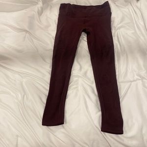 Lululemon maroon leggings size 10